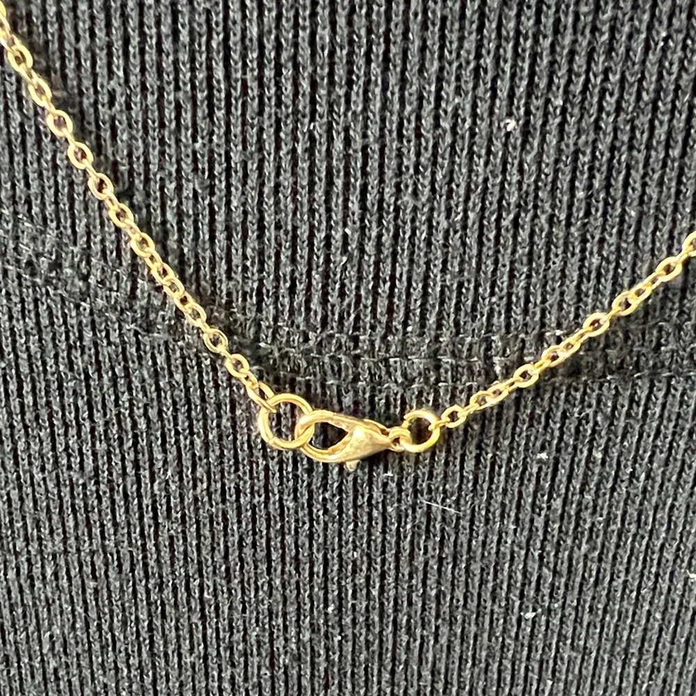 Gold Tassel Pendant Necklace with Pearl Bead Accents